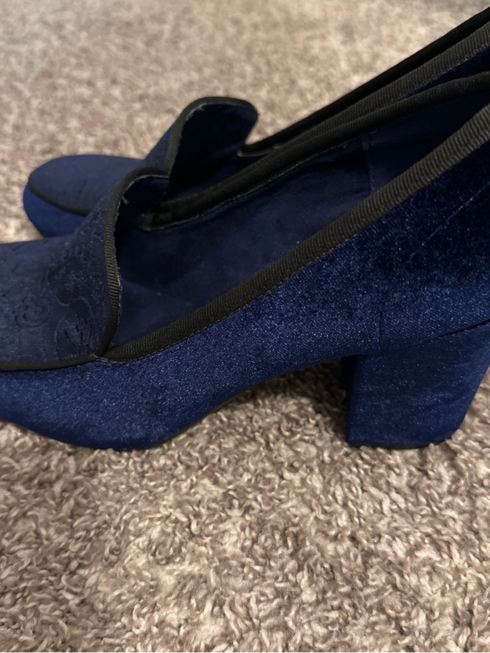 New York Transit  Navy Velvet 7.5 woman - Picture 3 of 6